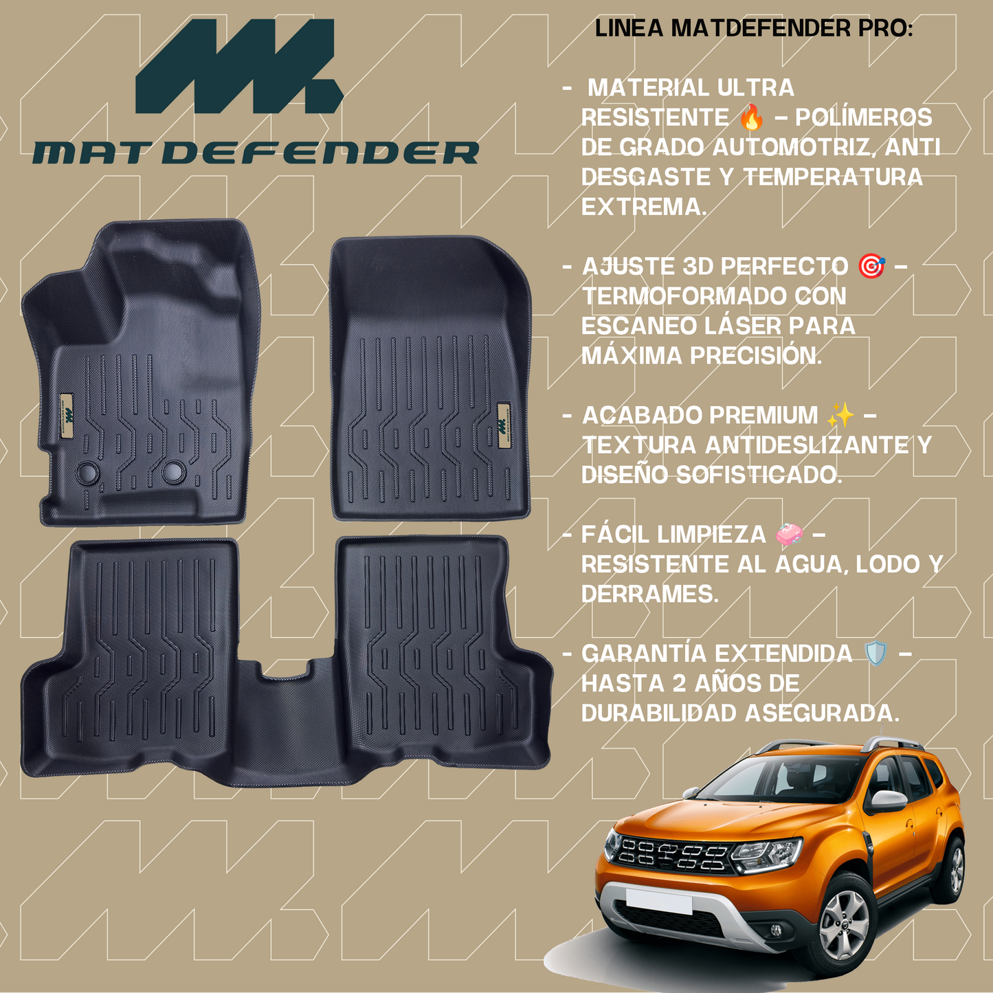 Tapetes Termoformados MatDefender Duster Turbo 2021- 2026