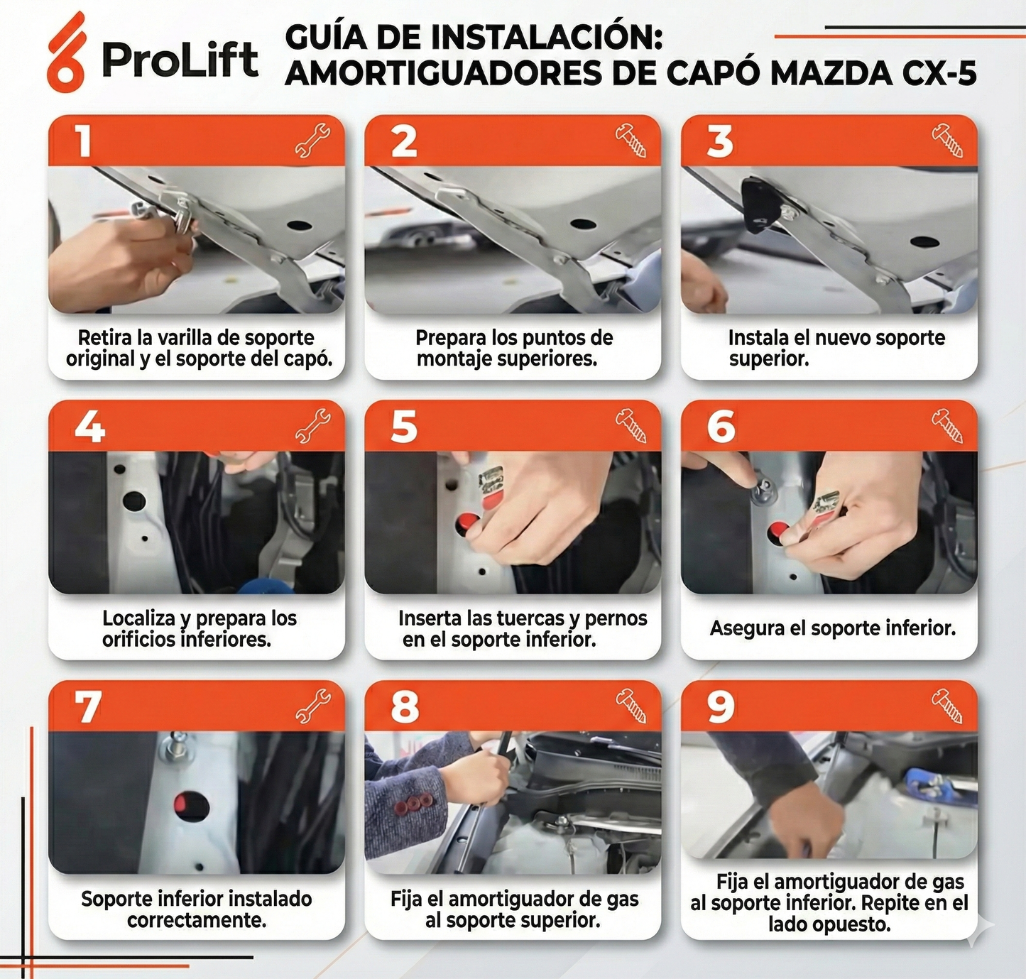 Kit Adaptacion Amortiguadores Capo Mazda CX5 2017-2026