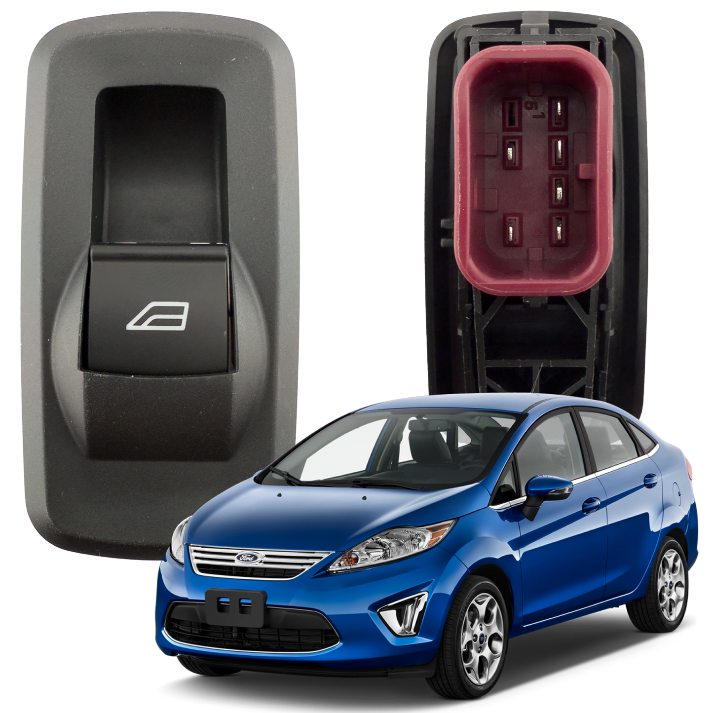 Switch Elevavidrio Sencillo Ford Fiesta 2011-2019