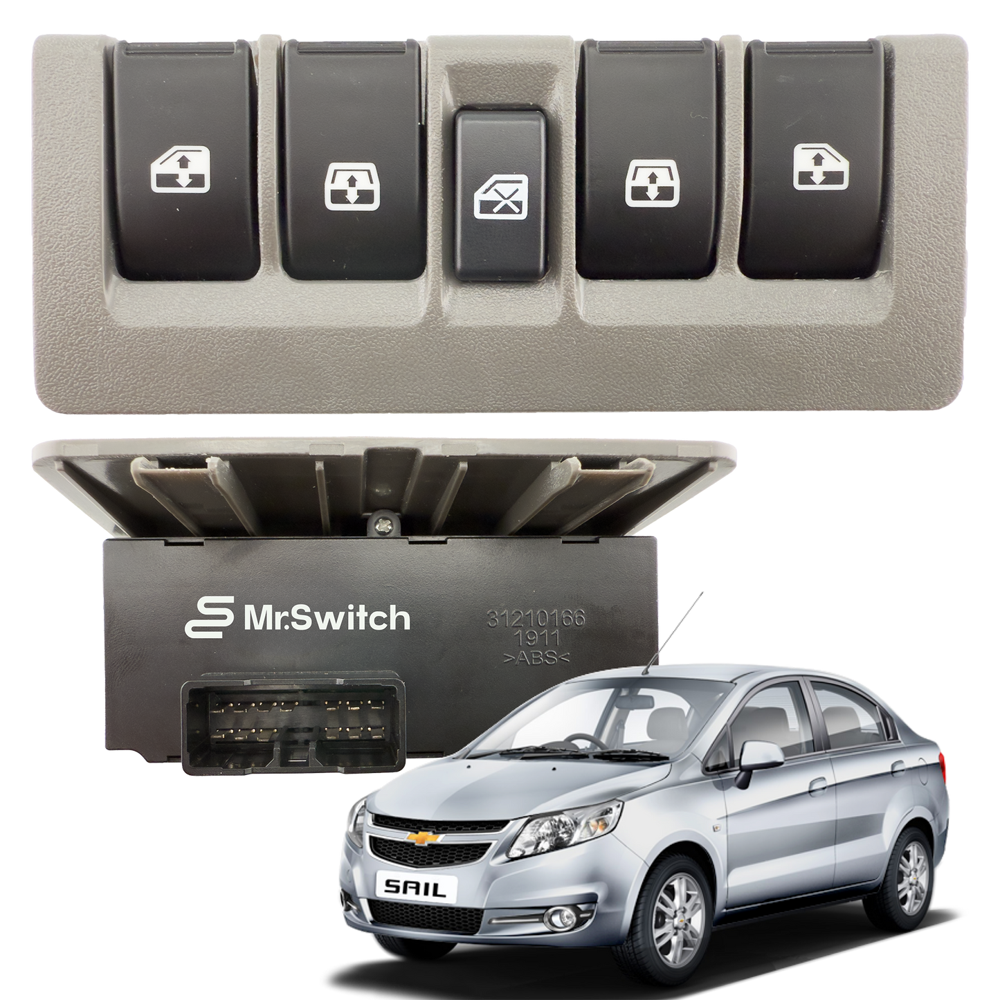 Switch Elevavidrio Principal Chevrolet Sail 13 Pines