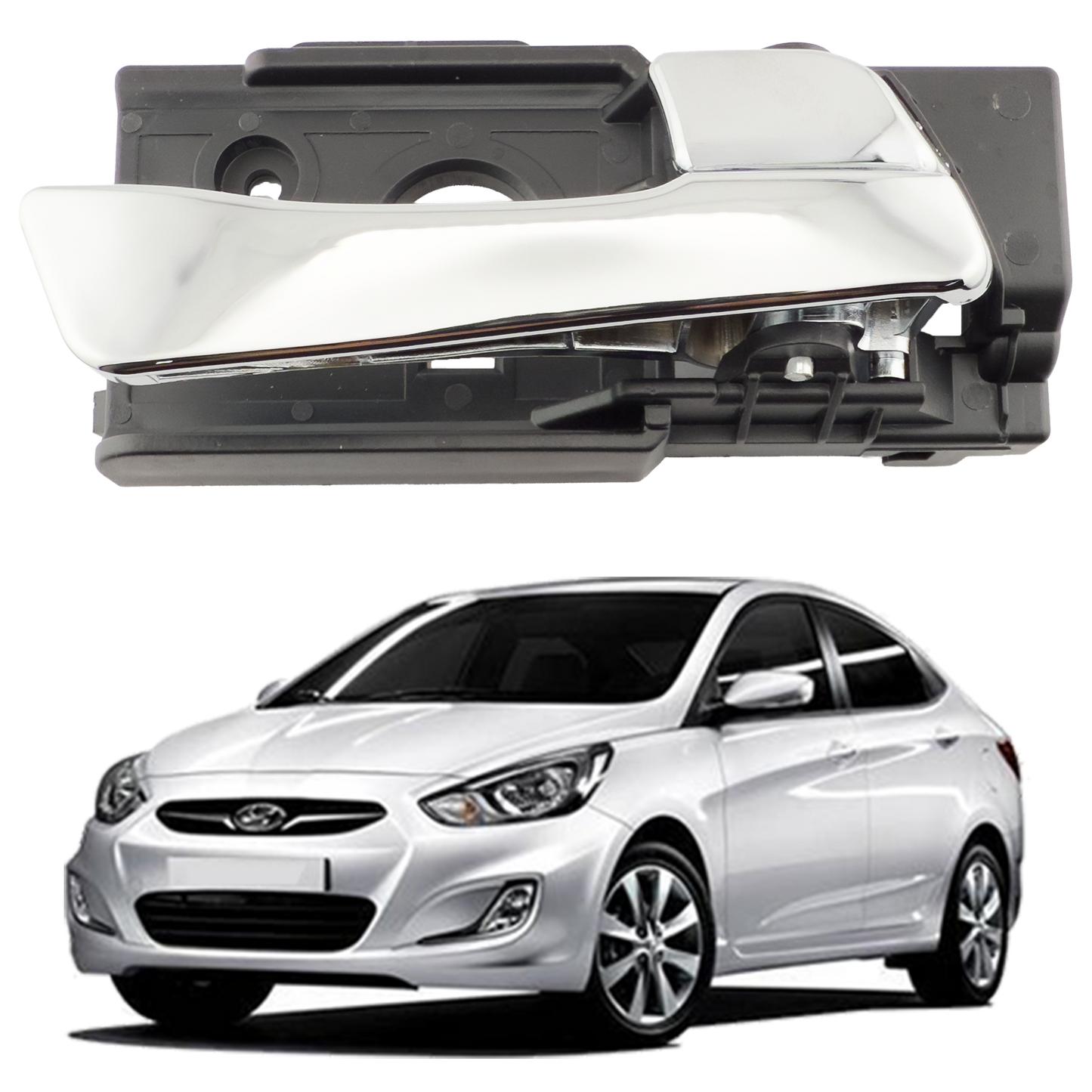 Manija Interior Accent I25 Delantera Derecha Cromada