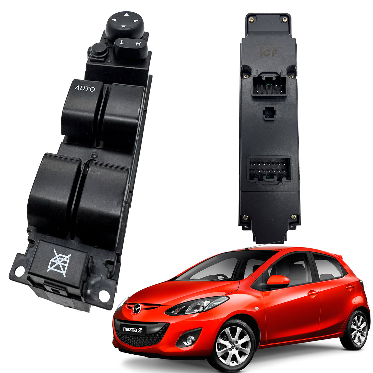 Switch Elevavidrio Principal Mazda 2 Mod 2009 - 2015