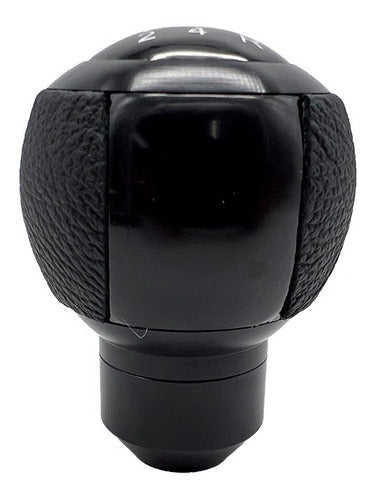Pera O Pomo De Lujo En Aluminio Negro Con Apliques En Cuero