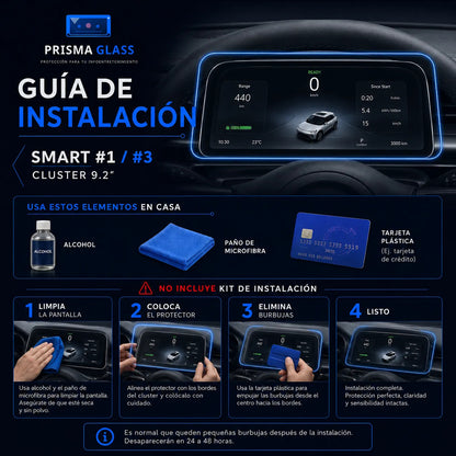 Vidrio Templado Prisma Glass Smart #1 #3 9.2" Cluster