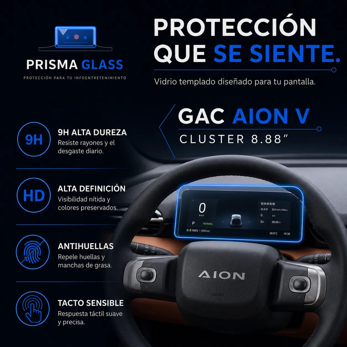 Vidrio Templado Cluster PrismaGlass GAC Aion V