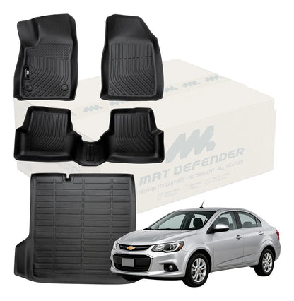 Tapetes y baul MatDefender Chevrolet Sonic Sedán 2012-2020
