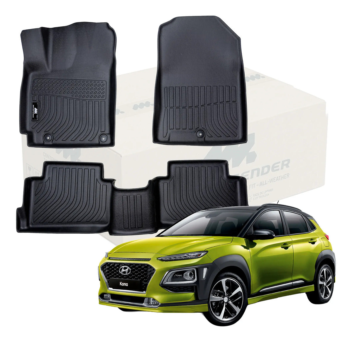 Kit Tapetes MatDefender Hyundai Kona 2022 2023 3D