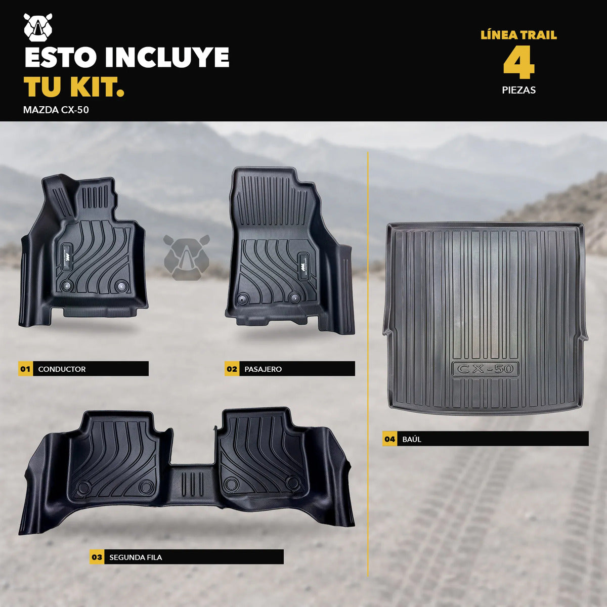 Kit Tapetes Termoformados y Baul 5D para Mazda CX-50