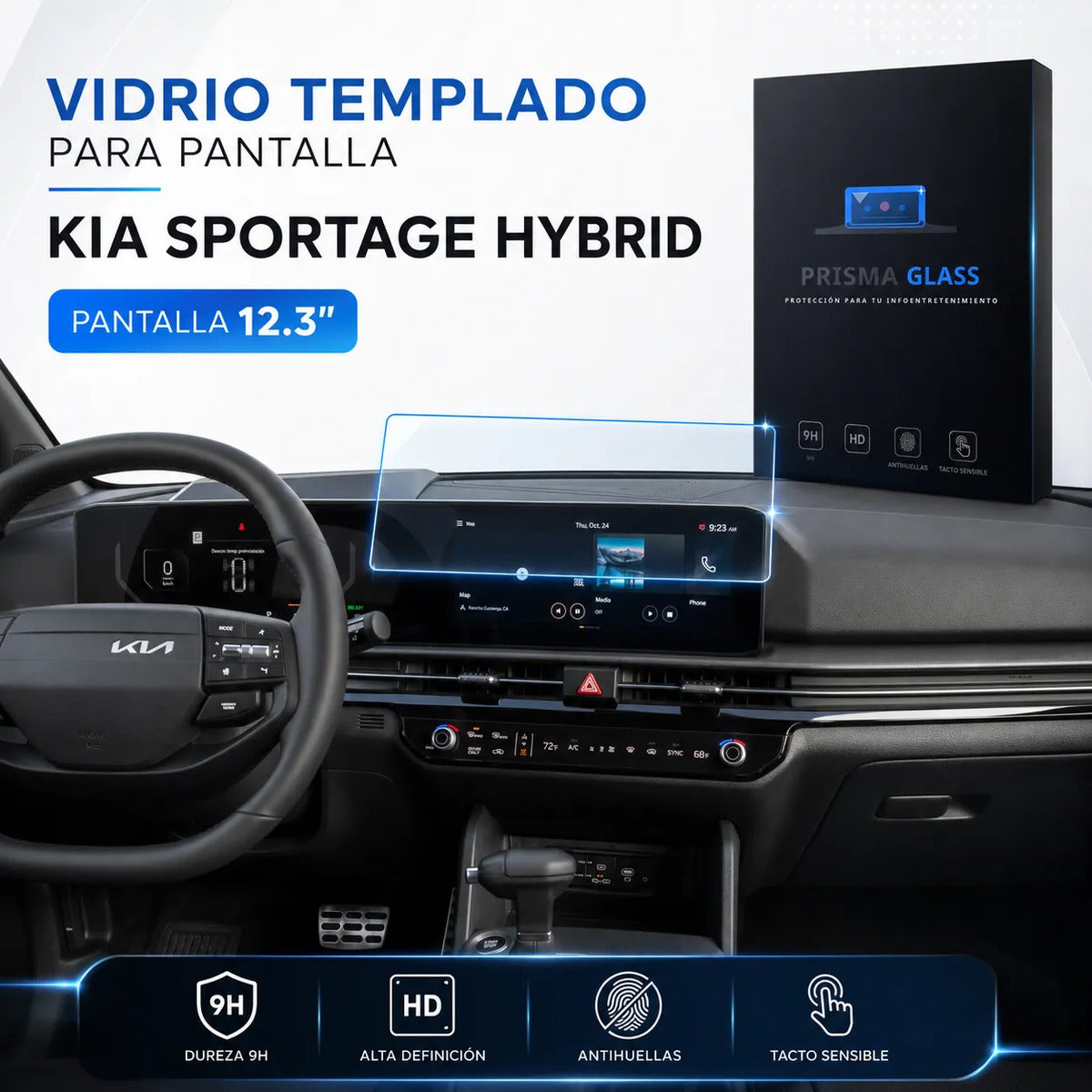 Vidrio templado Kia Sportage Hybrid 2026-2028 12.3"