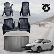 Tapetes termoformados y baul 5D Rhynor Mazda 2 Hatchback
