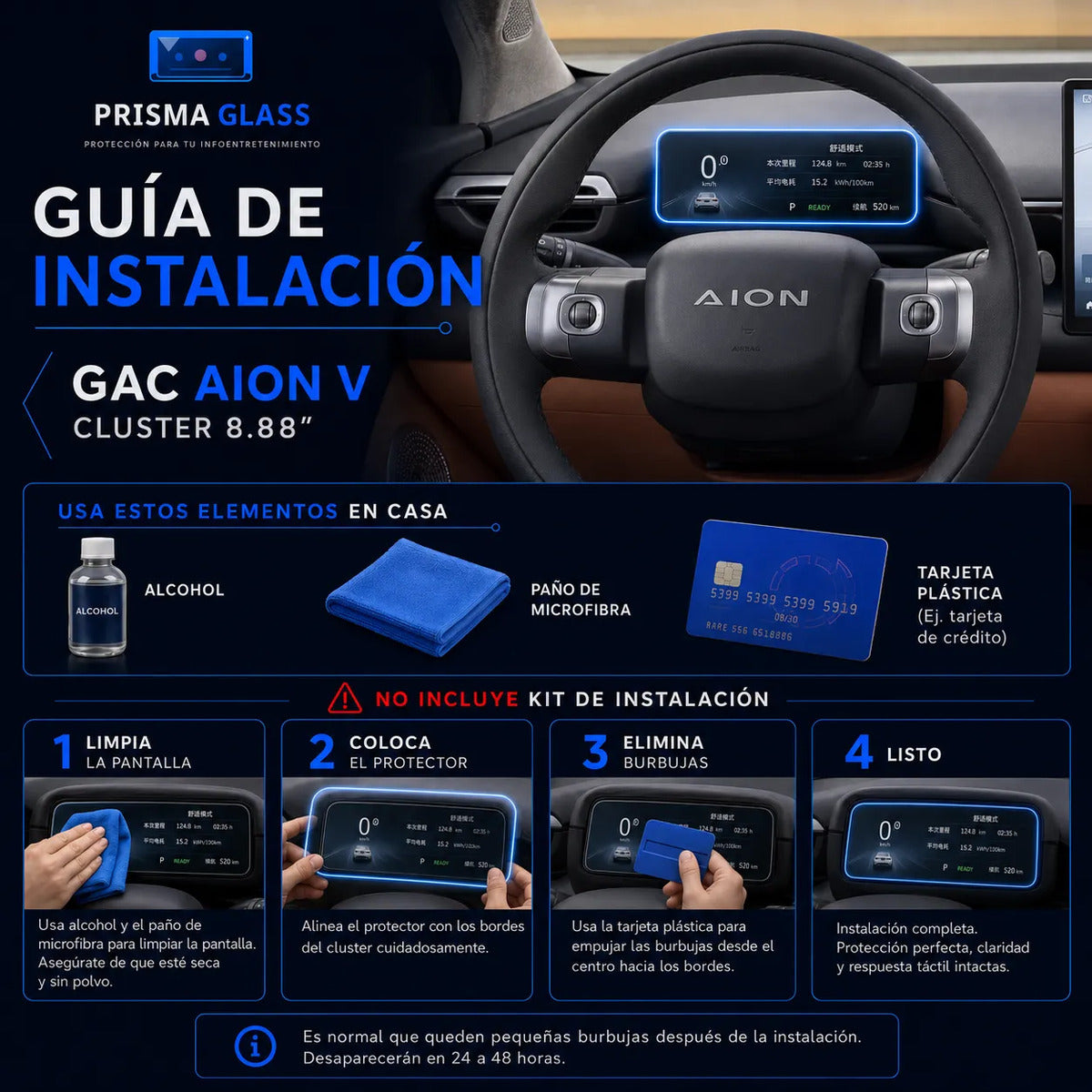 Vidrio Templado Cluster PrismaGlass GAC Aion V