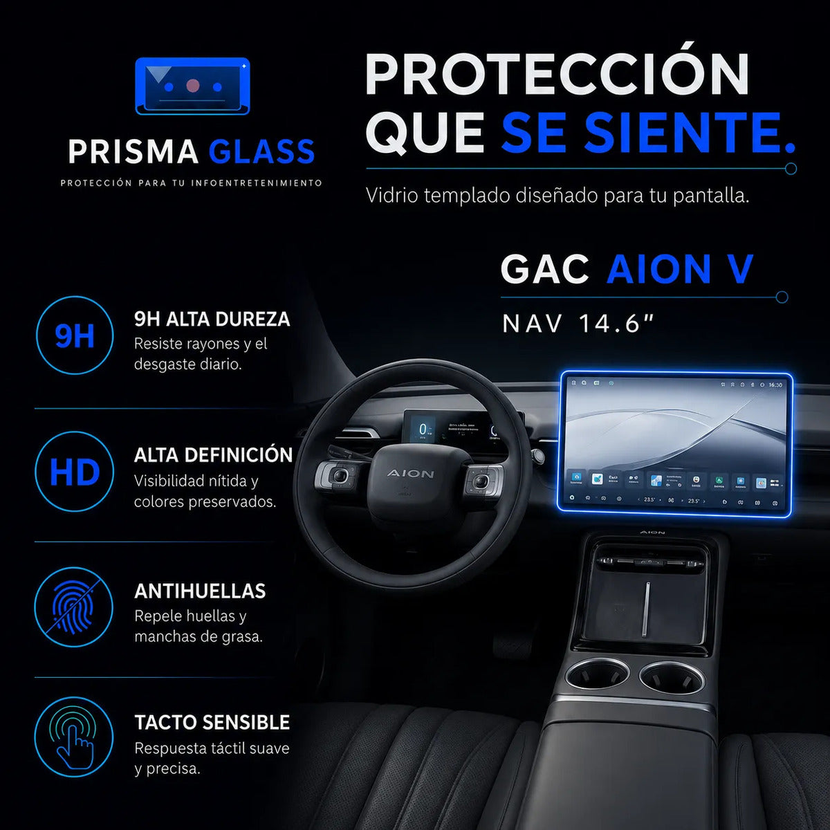 Vidrio templado PrismaGlass GAC Aion V Pantalla 14.6"