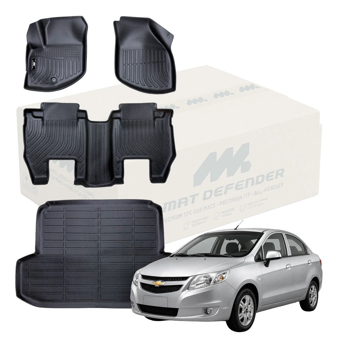 Kit Tapetes 3D MatDefender Urban Chevrolet Sail 2012-2019