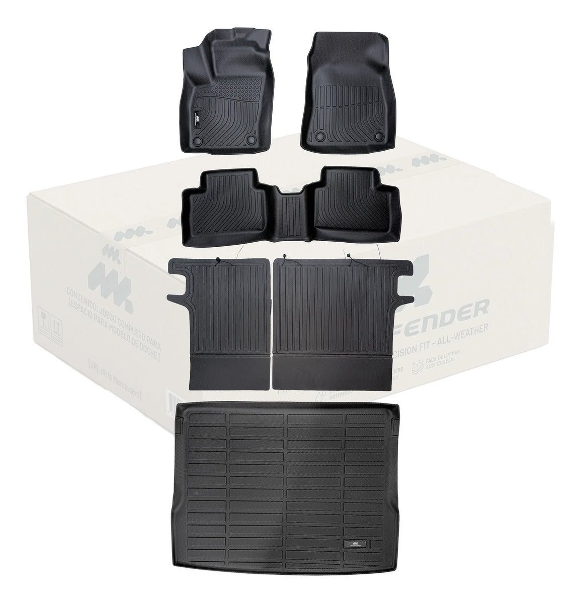Tapetes, Espaldar y baul Termoformados MatDefender Kicks 2.0