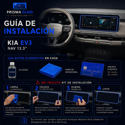 Vidrio Templado Pantalla Kia Ev3 2023-2027 12.3" PrismaGlass