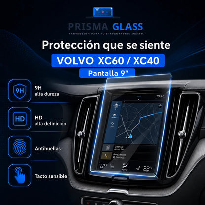 Vidrio templado radio 9" Volvo XC60 XC40 2021-2026