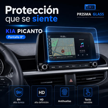 Vidrio templado Prisma Glass Kia Picanto 2023-2028 radio 8"
