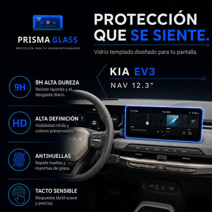 Vidrio Templado Pantalla Kia Ev3 2023-2027 12.3" PrismaGlass