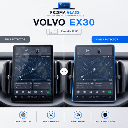Vidrio templado PrismaGlass Volvo EX30 radio 12.8"