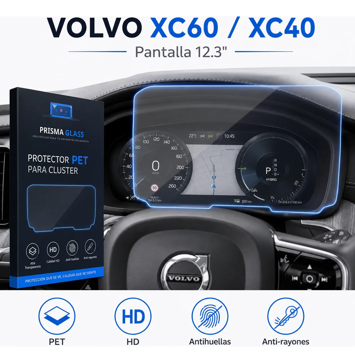 Protector PET Cluster Volvo XC60 XC40 2021-2026 12.3"