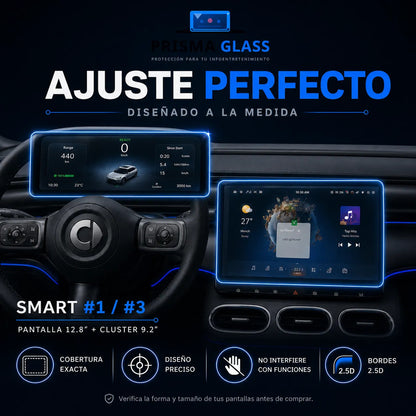 Kit Vidrios Templados Smart #1 #3 9.2" Cluster + 12.8" Radio