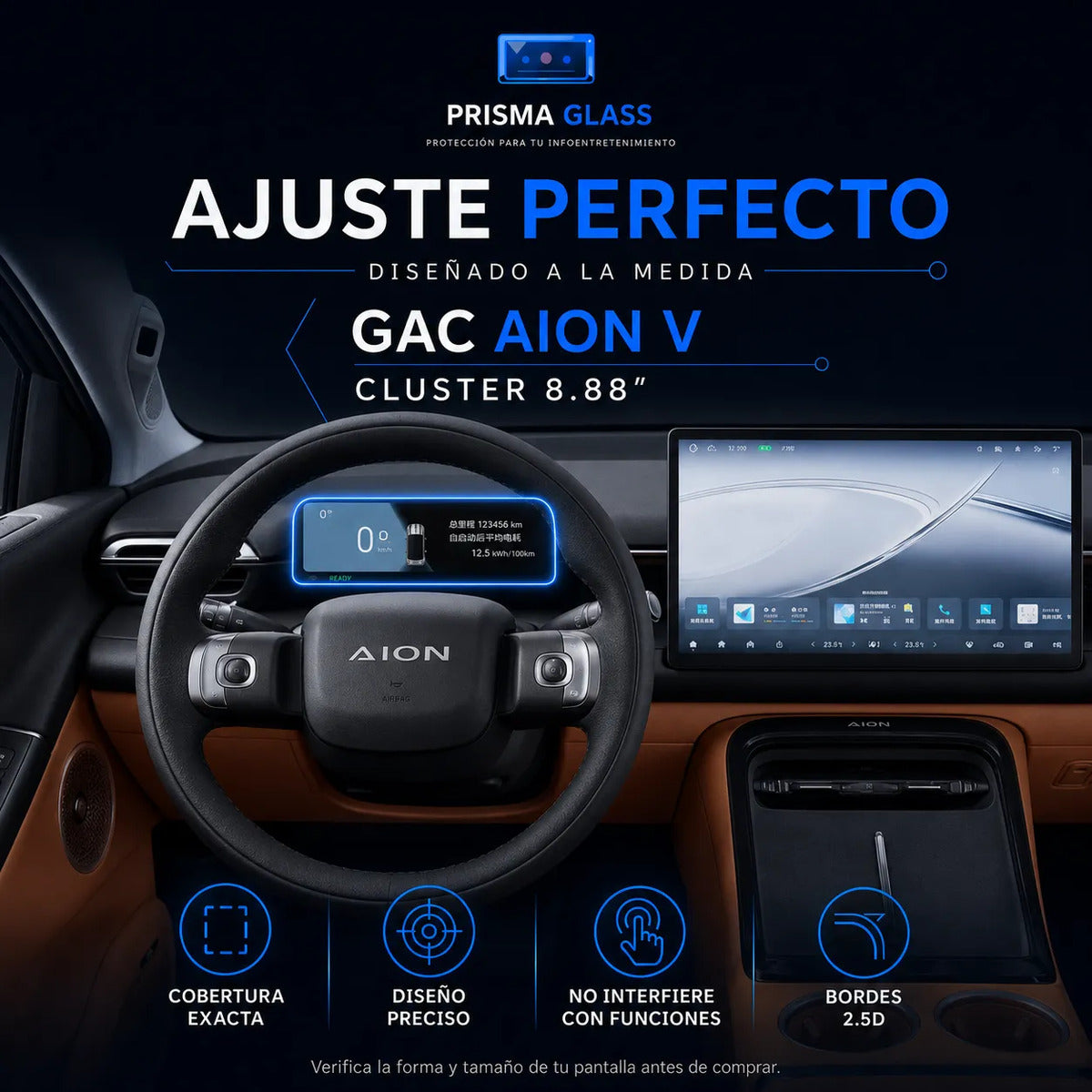 Vidrio Templado Cluster PrismaGlass GAC Aion V