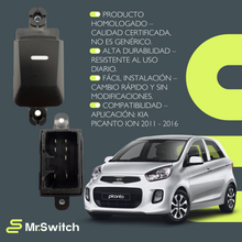 Switch Elevavidrio Sencillo Picanto Ion 2011 - 2017