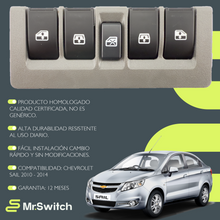 Switch Elevavidrio Principal Chevrolet Sail 13 Pines