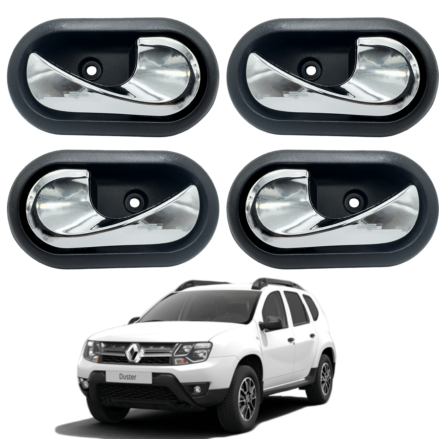 Juego Manijas Interiores Cromadas Renault Duster 2013 - 2021