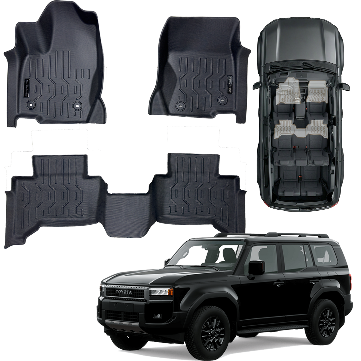 Tapetes Termoformados Matdefender Toyota Prado J250 2 filas