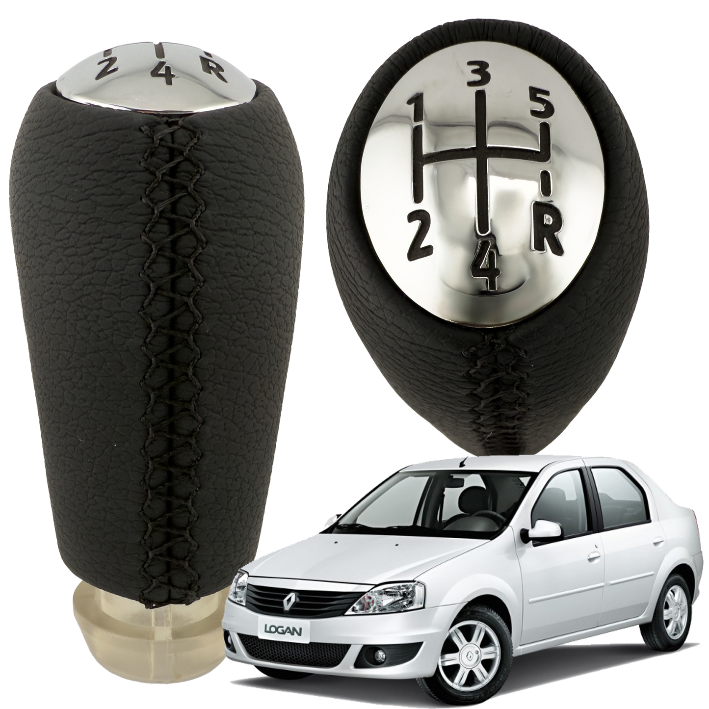 Pomo Pera Mr. Shift para Renault Logan 2009 - 2016 Cuero