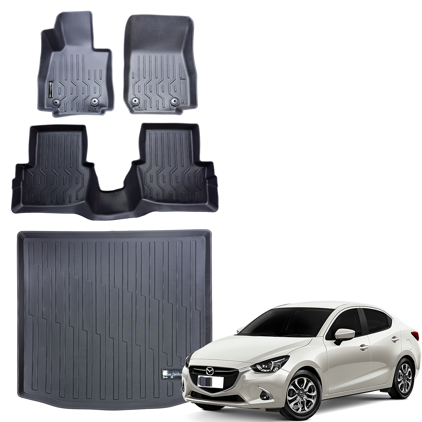 Tapetes y Baul Termoformados MatDefender Mazda 2 sedan