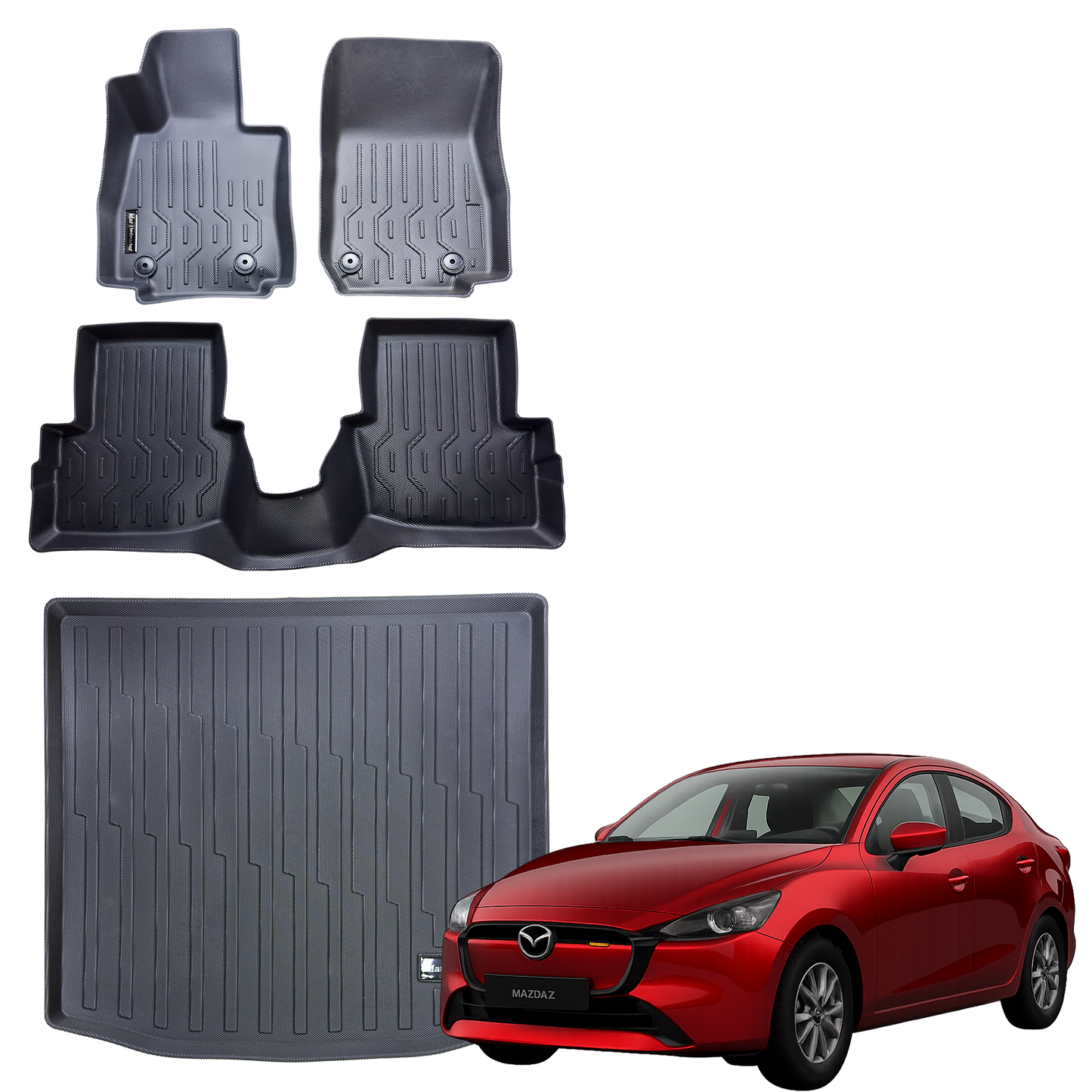 Tapetes y Baul Termoformados MatDefender Mazda 2 sedan