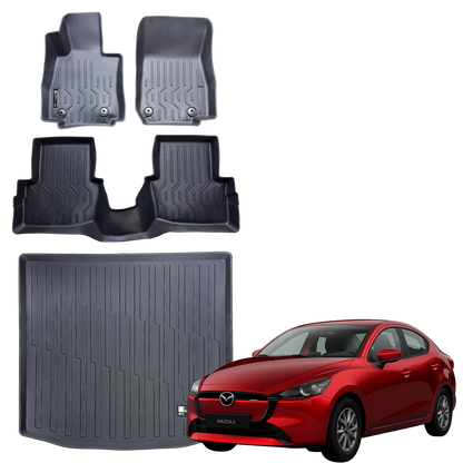 Tapetes y Baul Termoformados MatDefender Mazda 2 sedan