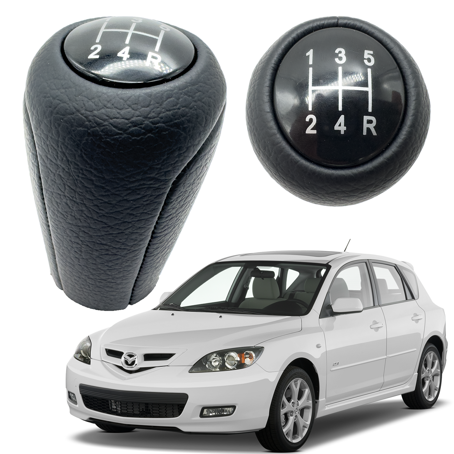 pomo pera en cuero Mazda 3 2005 - 2011