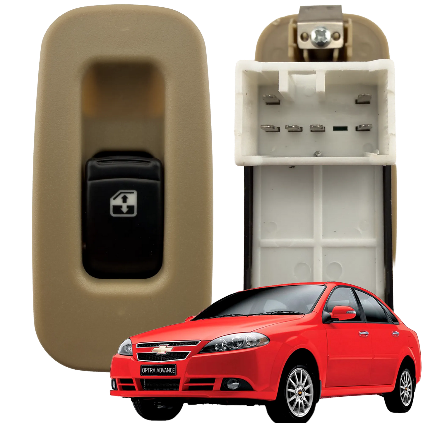 Switch Elevavidrio Sencillo Chevrolet optra con base