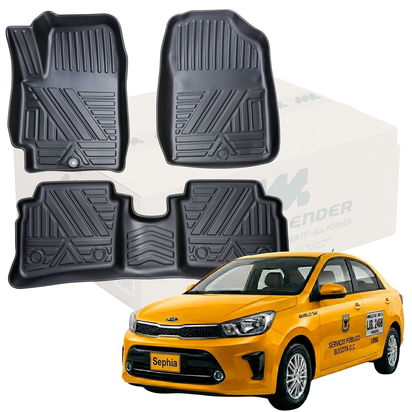 Tapetes Termoformados MatDefender Kia Soluto / Sephia Taxi
