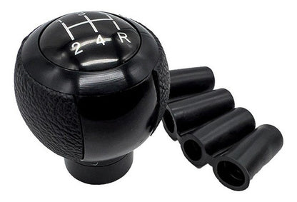 Pera O Pomo De Lujo En Aluminio Negro Con Apliques En Cuero