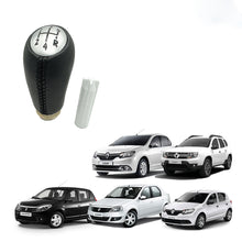 Pomo Pera  Logan / Sandero / Duster Forrada Plata Cuero